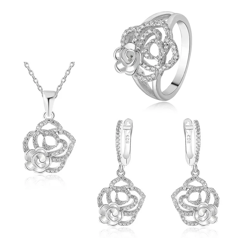 New trend 925 sterling silver wedding jewelry set