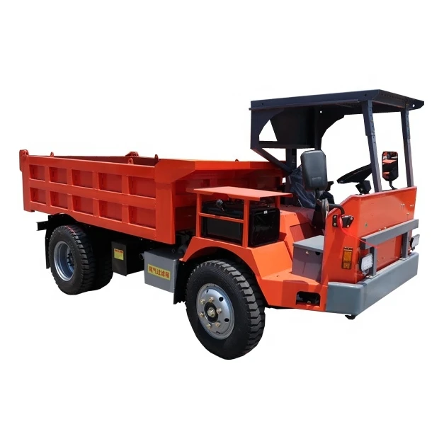 HuanSheng Mine Use 4 Wheel Drive Hydraulic Double Rear Cylinder Diesel Engine Dump Truck