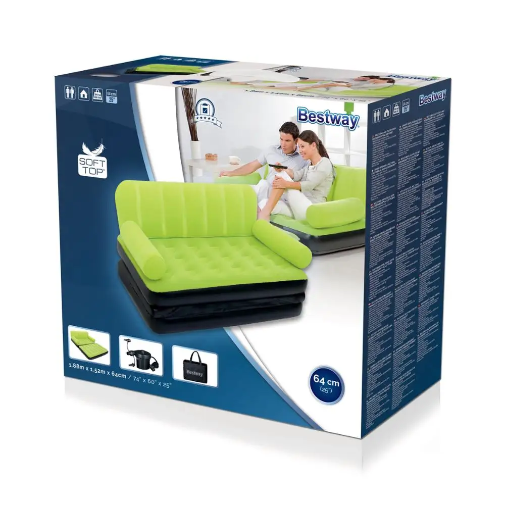 Bestway 67356 Multi-Max Air Couch with Sidewinder AC Air Pump Inflatable flocked double couch air bed sofa