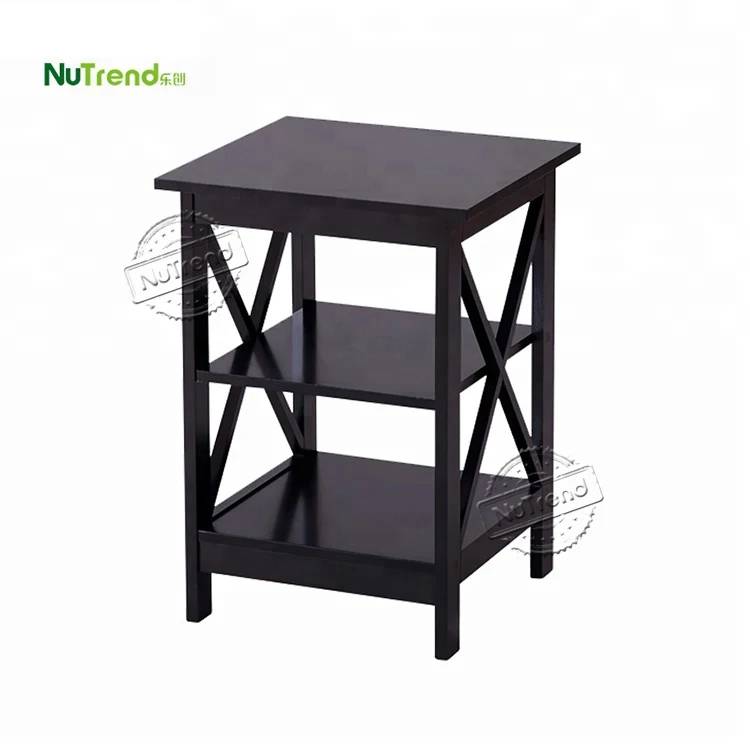 Living room furniture sets modern wood side table two tier end table with storage rack (60504615378)