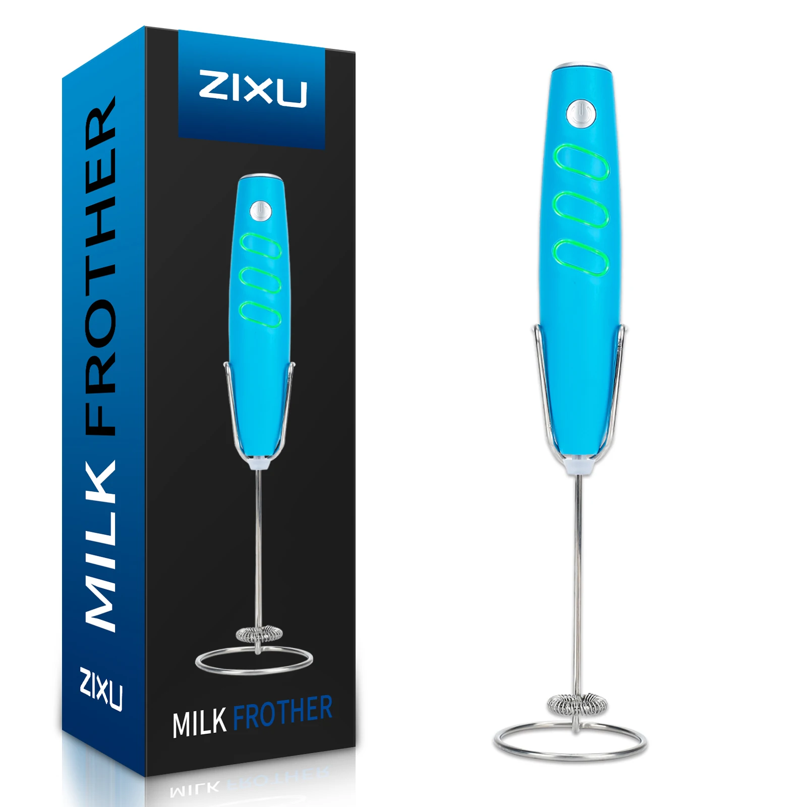 Milk Frother Handheld Foam Maker for Lattes - Whisk Drink Mixer for Coffee Mini Foamer for Cappuccino Frappe Matcha Hot Choc