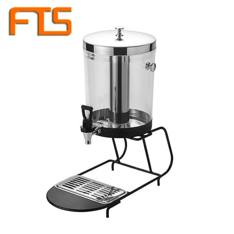 FTS Juice Dispenser Machine Commercial Glass Plastic Jar 2 Tank In 1 Glass Double Cool Dual Drink Dispensers