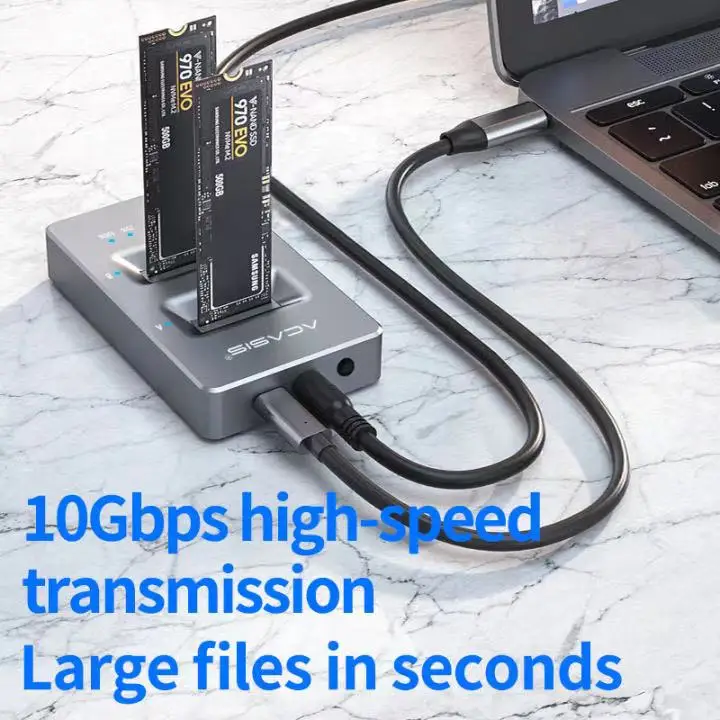 Trustworthy NVMA SATA Enclosure Transparent 10Gbps  3.1 Type C Case External SSD M.2 Enclosure for Rapid Heat Dissipation