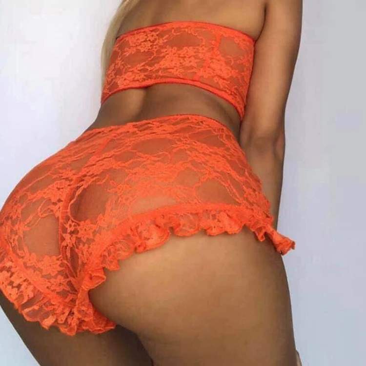 
Wholesale high quality lingerie sexy hot transparent lace womens sexy lingerie 2 piece set 