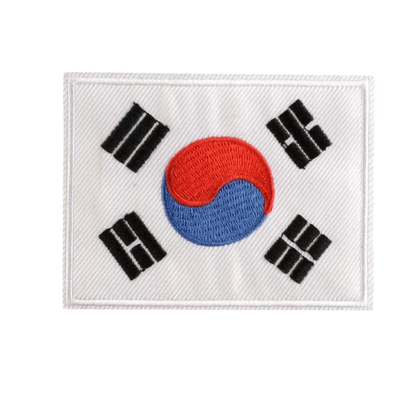 The Republic of Korea Flag Patch The Flag Of South Korea Tactical Badge Embroidered Stripes Cloth