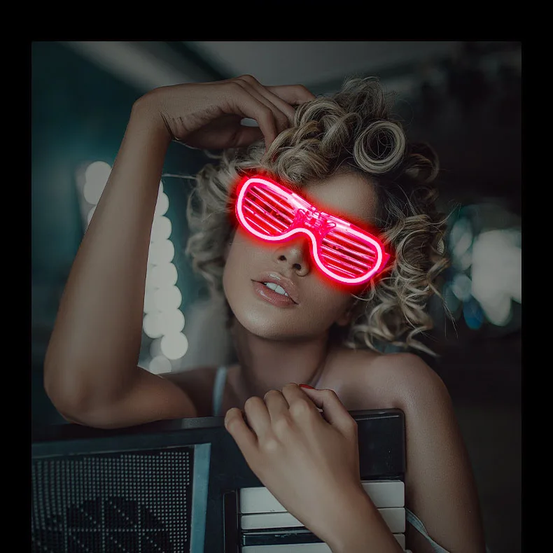 LED Toy Color Shutter Glow Glasses Party LED Eye Glasses Birthday Party Supplies Flash Changing Party LED Glasses