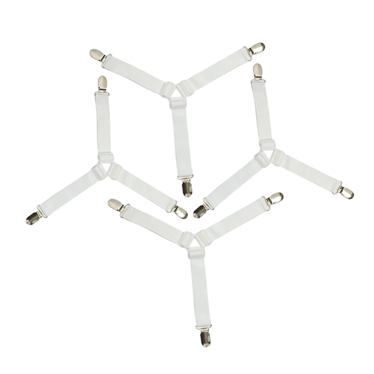 Elastic Bed Sheet Clip Fasteners, Garter Mattress Cover Blankets Straps Holder Gripper Clip Fixing Slip-Resistant Belt