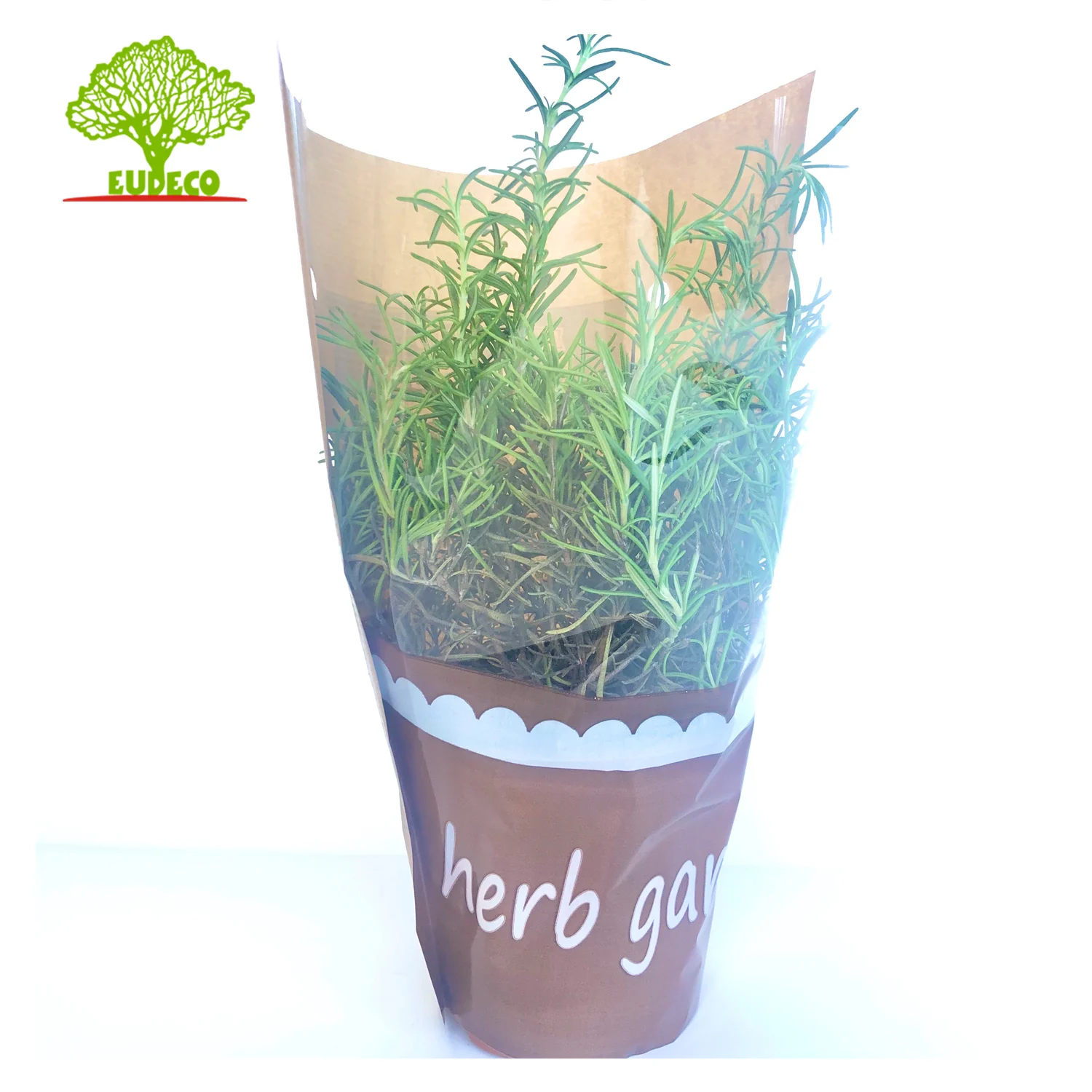 New Herb Garden FSC Eco Friendly Vegetable Perforated  Leather Kraft Paper Carry Bags for Fruits and Vegetables