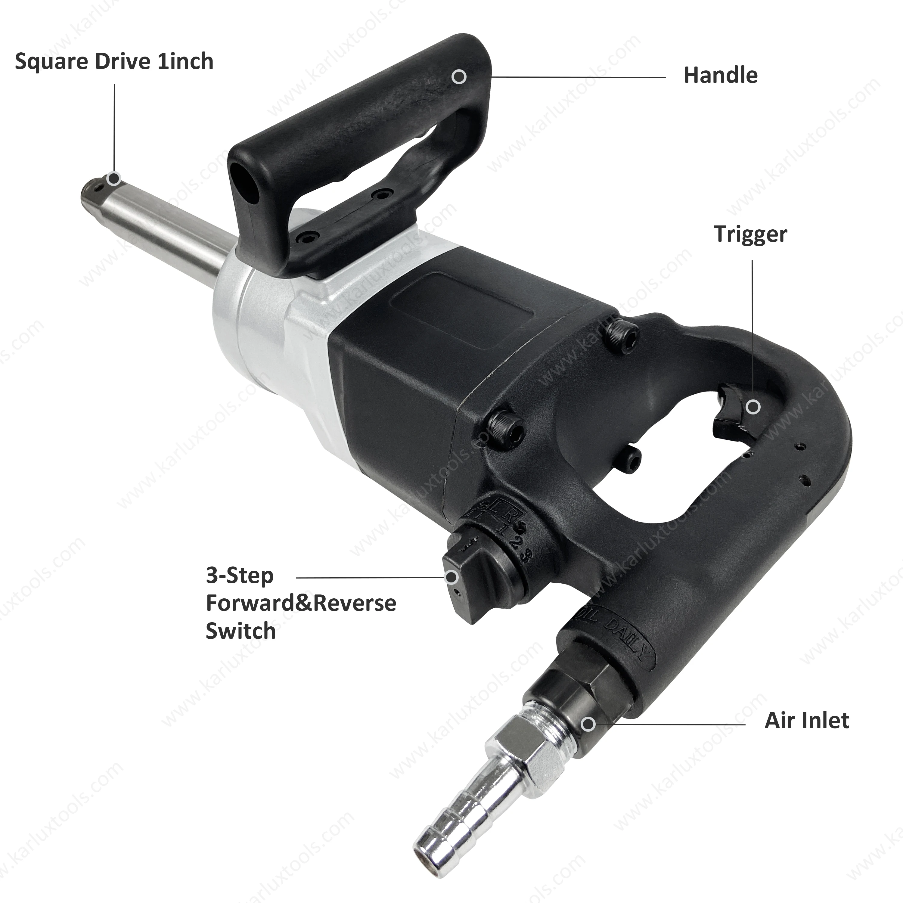 Heavy Duty Power Tools Industrial 1inch Pinless Air/Pneumatic Impact Wrench