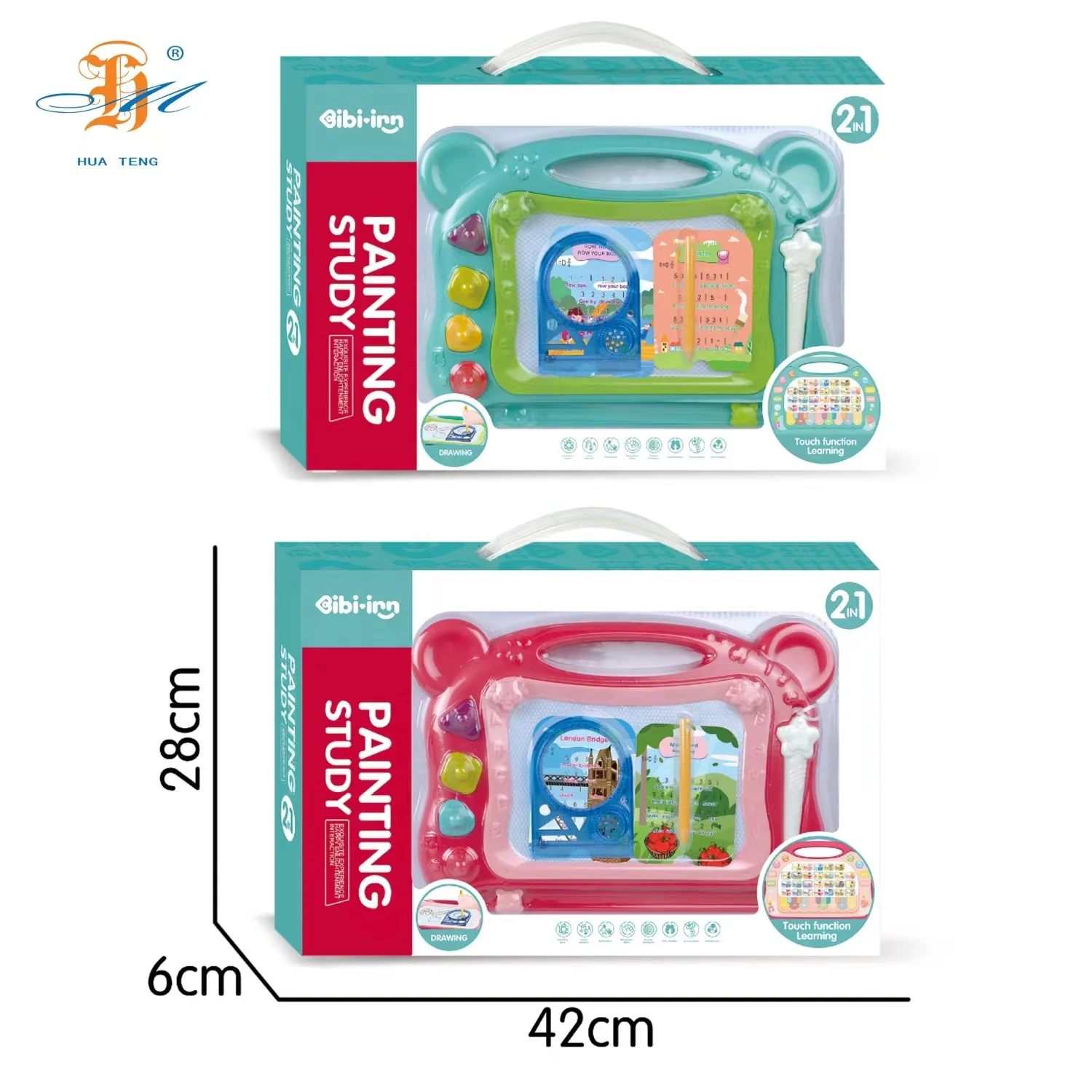 2 in 1 kids drawing board toys education writing board children toys for early  educational point reading learning machine set