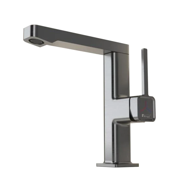 FIRMER 2024 new high-end bathroom copper basin faucet, large flat storage table, household gun ash faucet