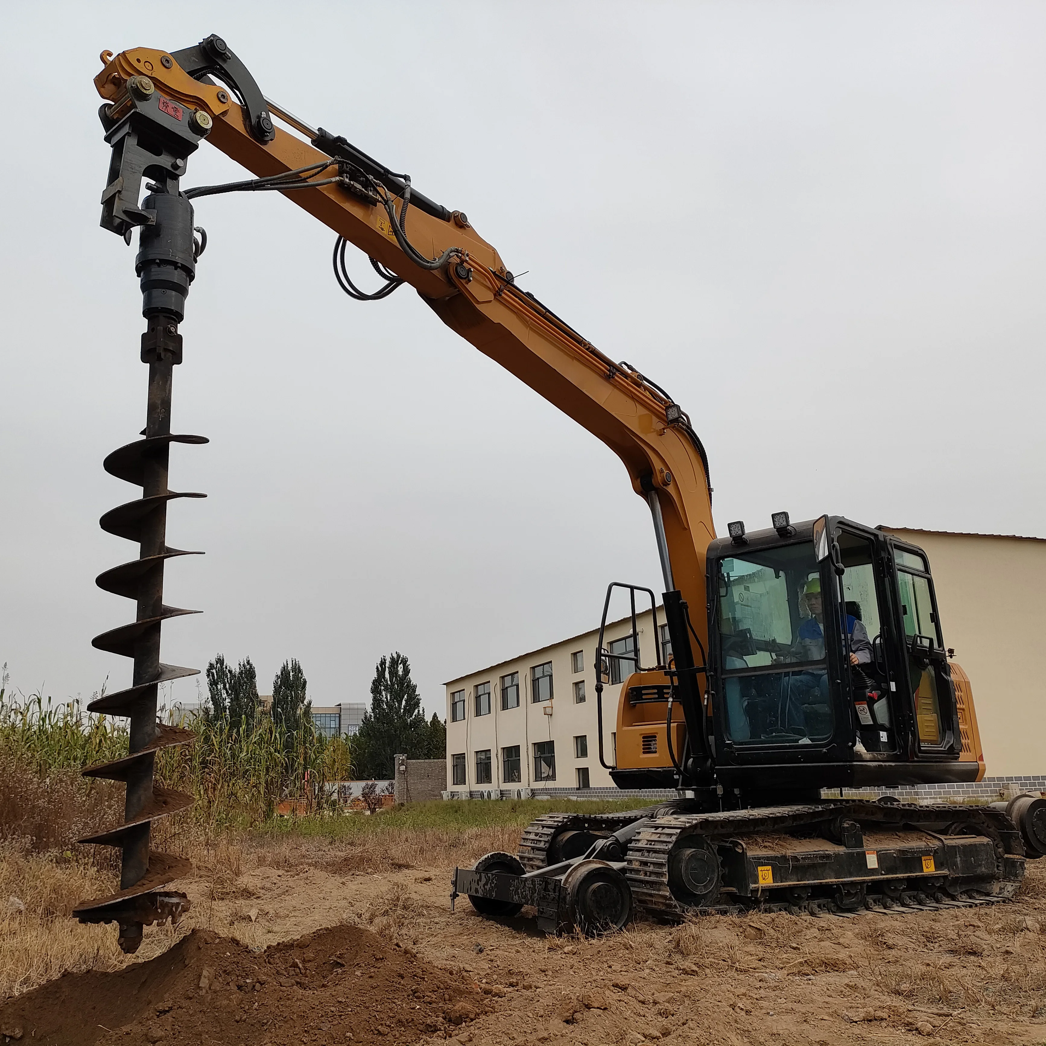 High quality CE ground deep post hole digger auger drill 20 tons excavator install