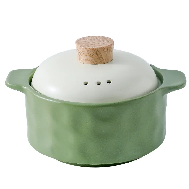 One Piece Dropshipping Nordic Simple Cream Style Ceramic Casserole Household Soup Pot High Temperature Dry Cooking Stew Pot