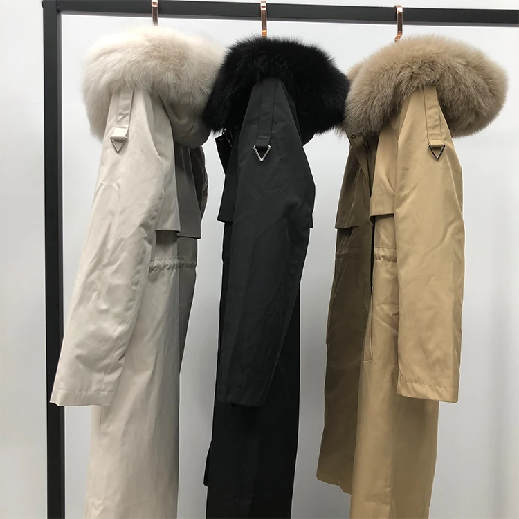 Куртка с капюшоном, парка, длинное пальто большого размера, женская зимняя куртка с большим воротником из лисьего меха