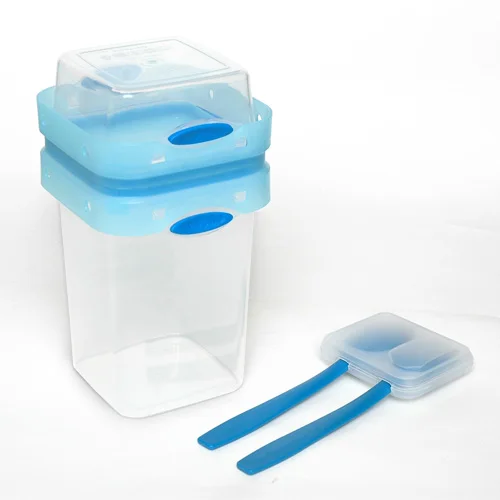 Customized 230+400ml Square Kitchen Plastic Airtight Food Storage Containers Food to Go Storage Container