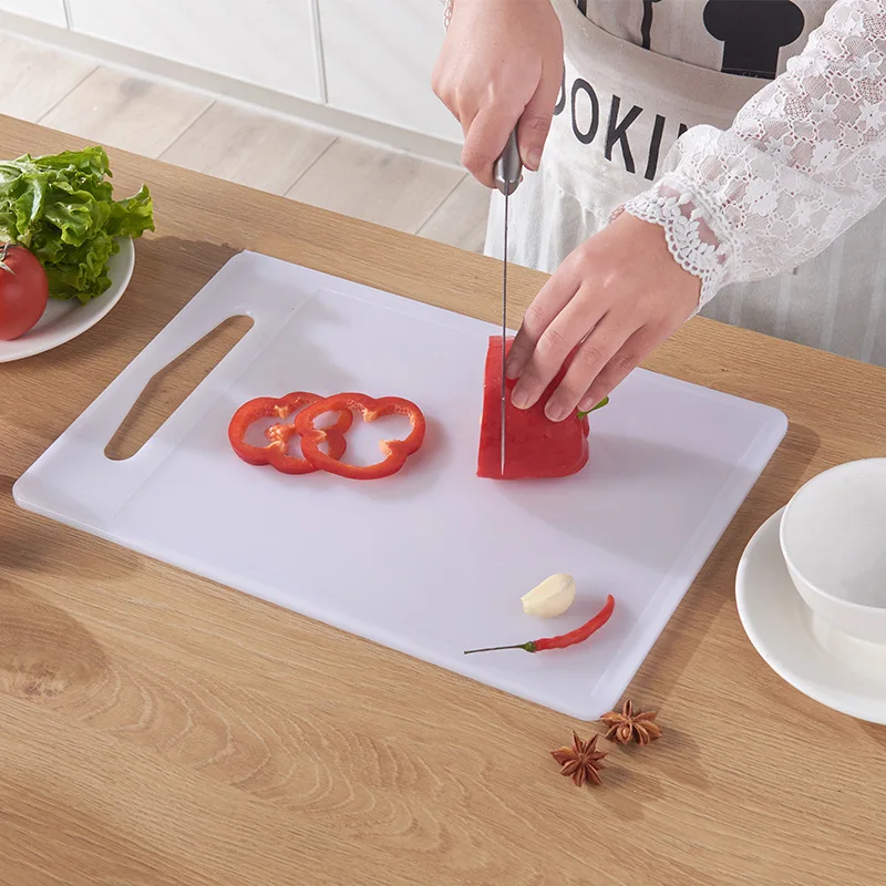 Pp White Plastic Cutting Board Material Natural Chopping Board With Holder Kitchen Meat Fruit Vegetable Hdpe Cutting Board