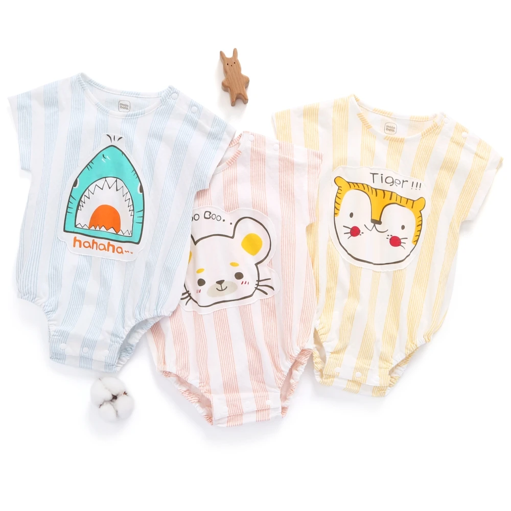 New Summer Baby Rompers 100% Cotton Cartoon Printing Short Sleeve Baby Clothes Cute Toddlers Clothing