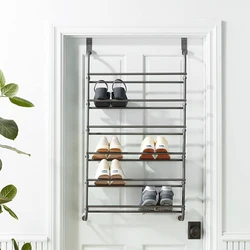 Sufficient Stock Low Moq Multi-Layer Economic 12 Tier 36 Pair  Shelf Metal Over Door Hanging Shoe Rack For Organiser Storage Sta