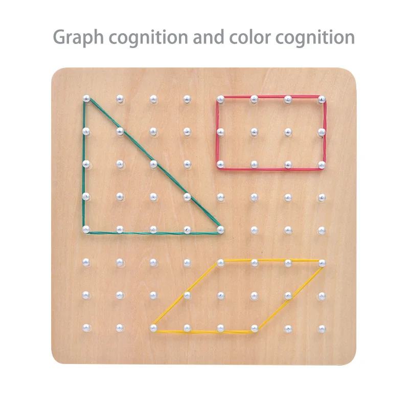 Wooden Pegboard Games Children Early Creative Jigsaw Puzzle Board Geometry Card Cognitive Teaching Aids Toys For Kids Boys Girls