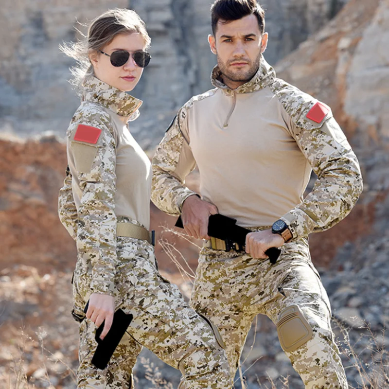 Custom Outdoor Camouflage Training Outfit With Long Sleeves Frog Suit Military Airsoft Uniform Suits Tactical Hiking Clothes