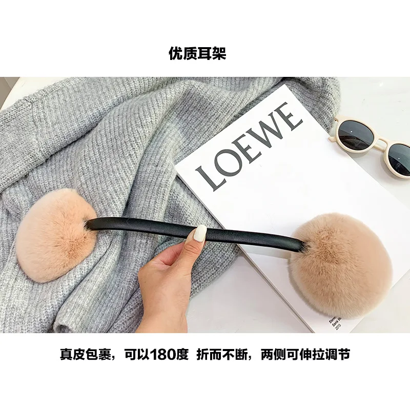 Various Colors Winter Warm Rex Rabbit Fur Earmuffs