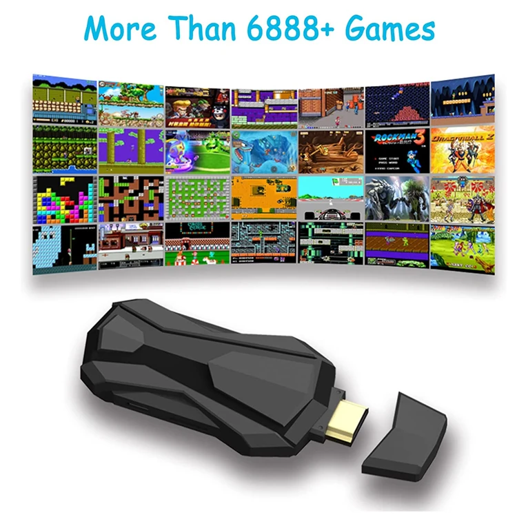 Wholesale Retro TV Console Plug and Play Game Stick Built-in 6888+ Classic Games With Dual Wireless Controller