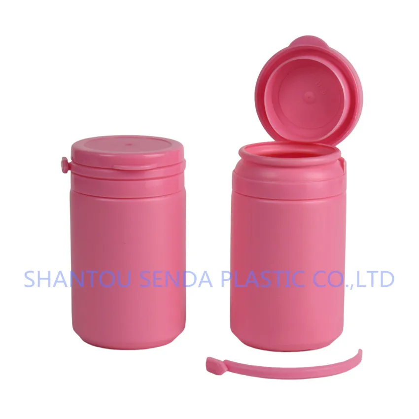 Plastic Pill Container, medicine plastic bottle with snap secure easy-pulling lid, capsule pill bottle