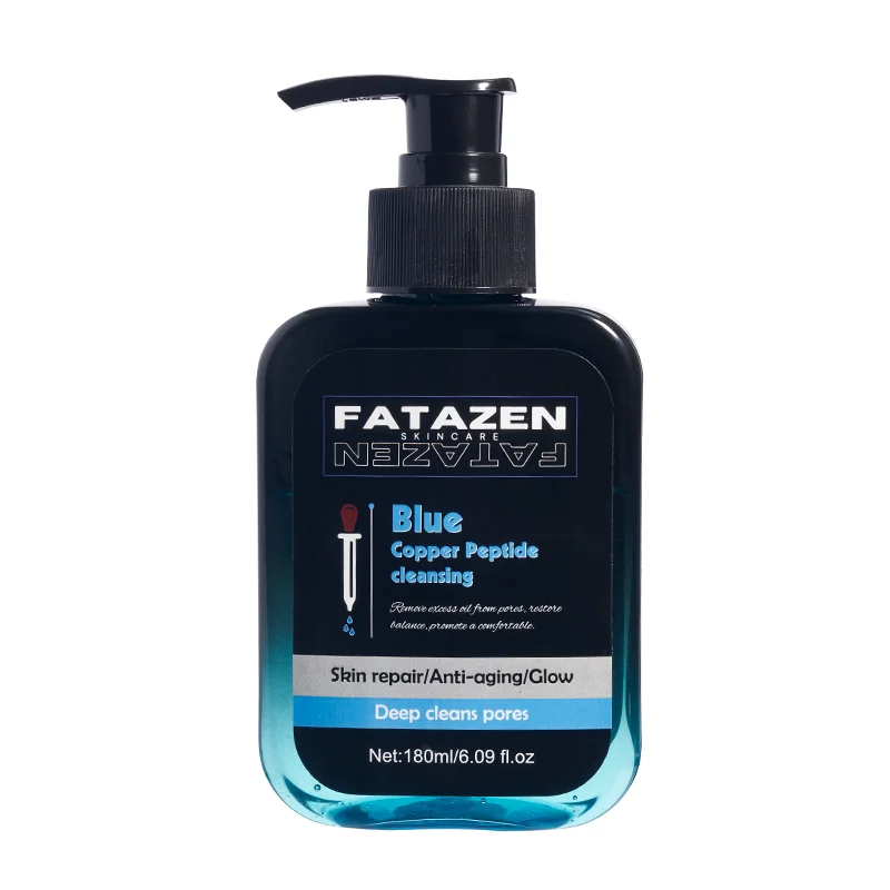 Private Label Wholesale Deep Cleansing Moisturizing Jelly Facial Cleanser Wash OEM Foaming Blue Copper Peptide Cleansing Gel