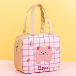 New square cartoon large capacity thermal insulation bag portable bento lunch box bag outdoor picnic food ice pack