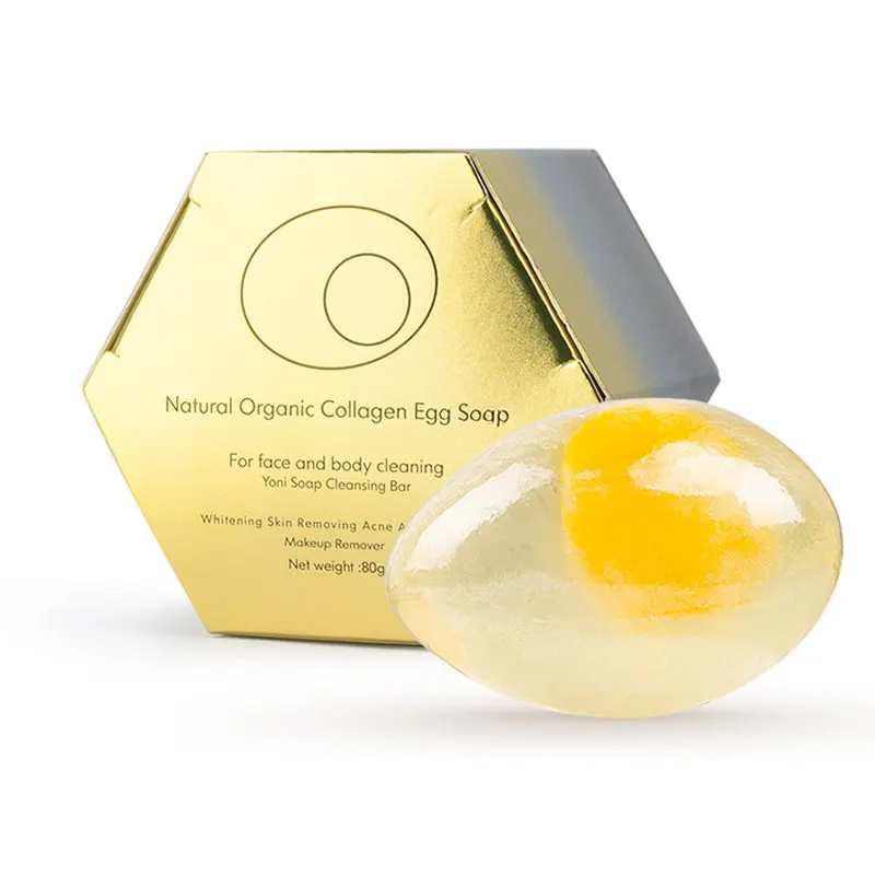 Wholesale Natural Organic Collagen Egg Soap Handmade Whitening Soap Collagen Cleansing Face Bath Soap 80g