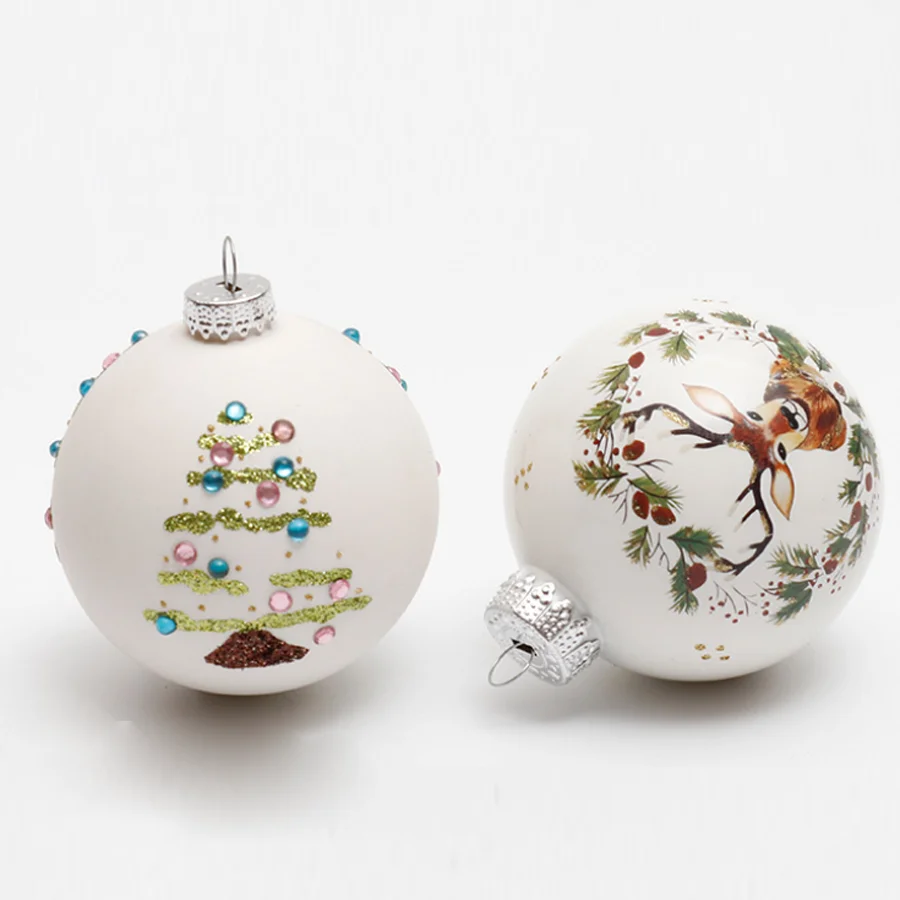 Custom Print Glass Ball Christmas Tree Hanging Ornament Decoration Pendant