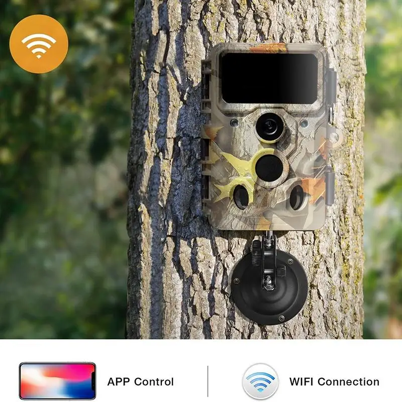 RD3019PRO 4K 30MP WiFi Control Wildlife Game Hunting Trail Camera Traps with 120 Degree Wide Angle Lens for Home Garden Security