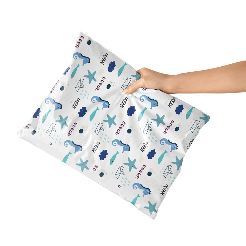 Wholesale custom printed express courier recycled white black bags shipping package envelope poly mailer mailing polymailer bag