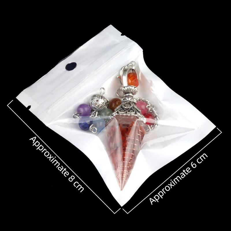 Antique Silver Colorful Spirit Pendulum Semi precious Stone Resin Orgone Pendant Hexagon Cone Pyramid Pendulum With Chain