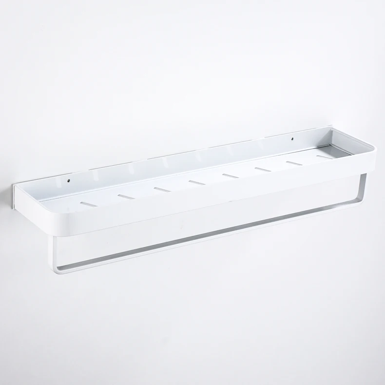 Wall-mounted Wall Mount Bathroom Rack Waterproof Shower Bathroom Kitchen Storage With the Rod