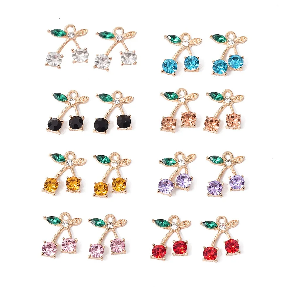Japan Korea Lovely Fruit Cherry Nail Art Decoration DIY Jewelry New Piercing Cherry Nail Dangle Pendant Charm