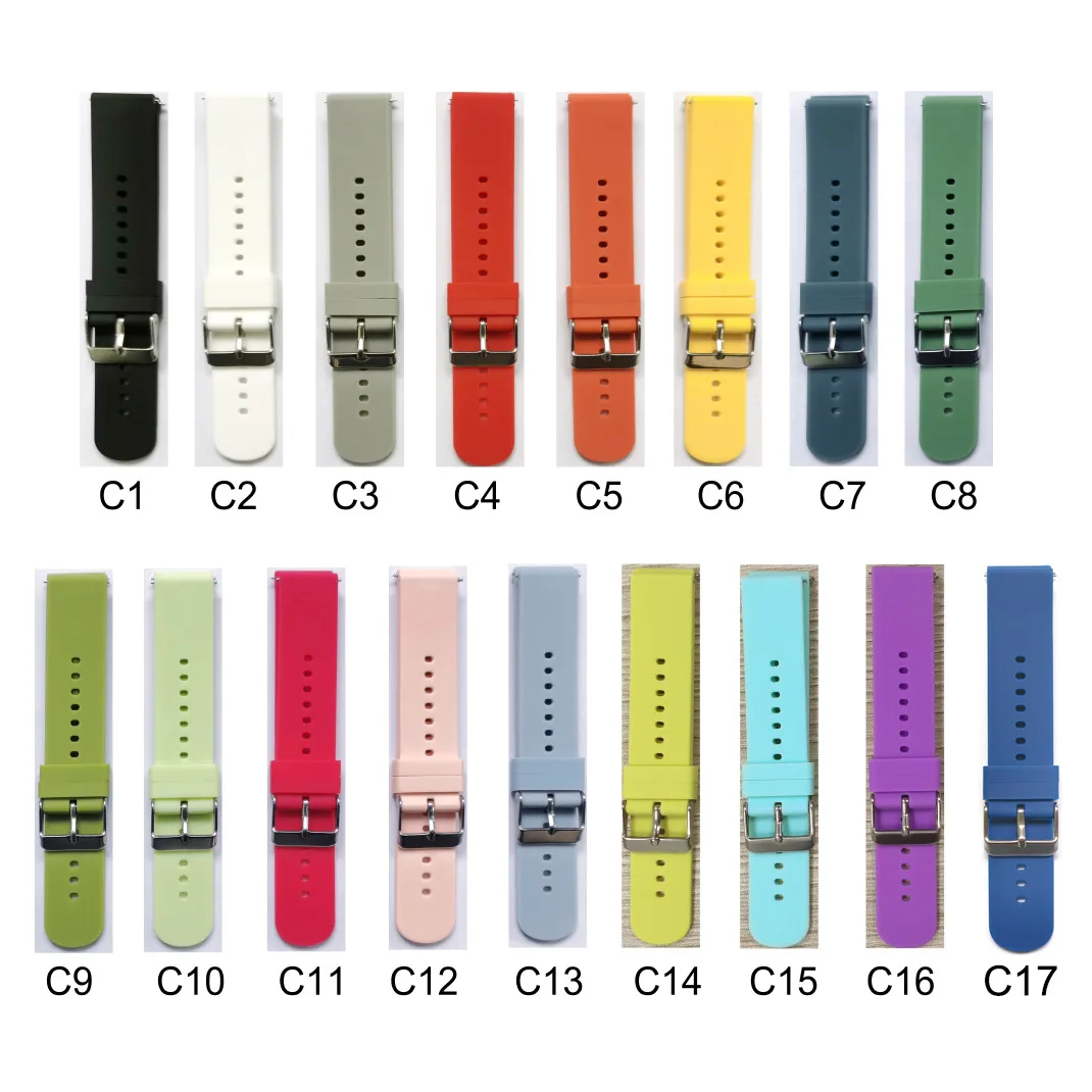 Smart quick release detach switch ear rubber silicone watch strap 20mm removable replacement watch band