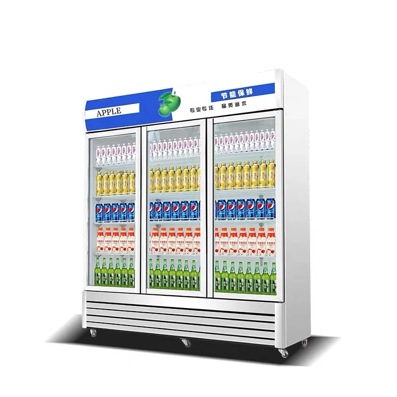 
Manufacturers sale refrigeration equipment cold drink refrigerator Upright 3 door display cooler 