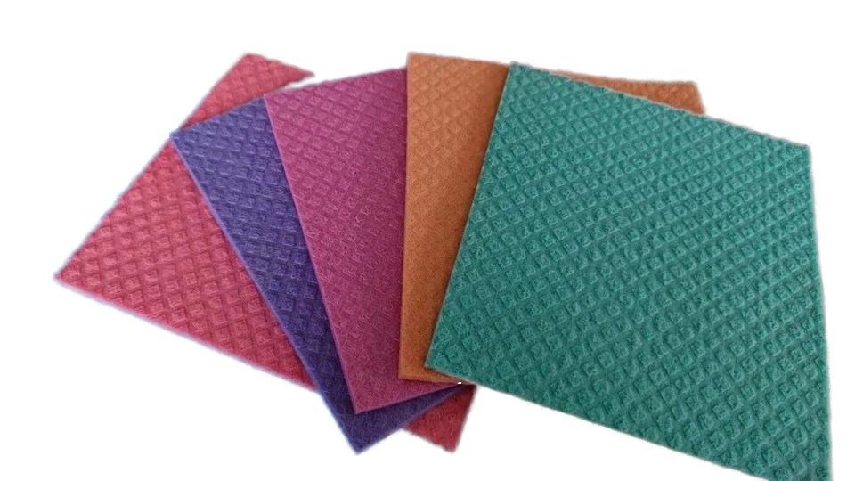100% Degradable Printed Swedish Dish Cloth Cotton Cellulose Sponge Cleaning Cloth for Kitchen Use