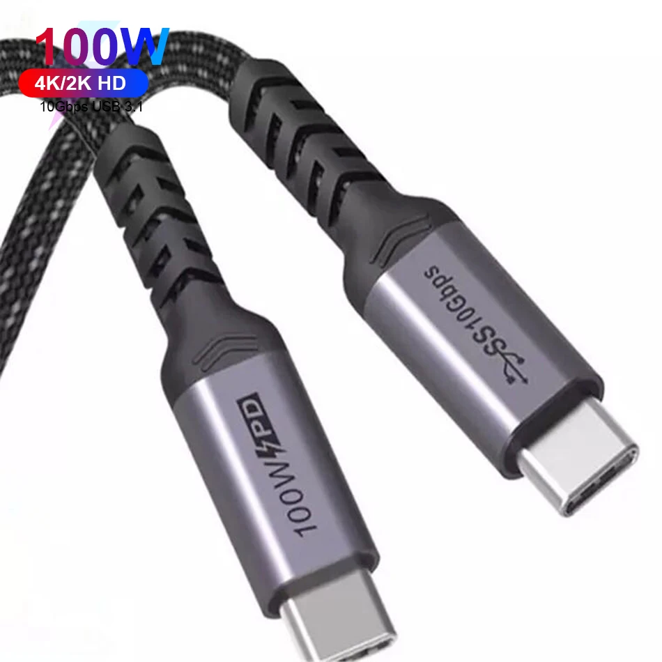  Высокое качество USB3.1 4K 60 Hz 10 Гбит/с Type C кабель для передачи данных PD 20V 5A 100W быстрая зарядка USB MacBook