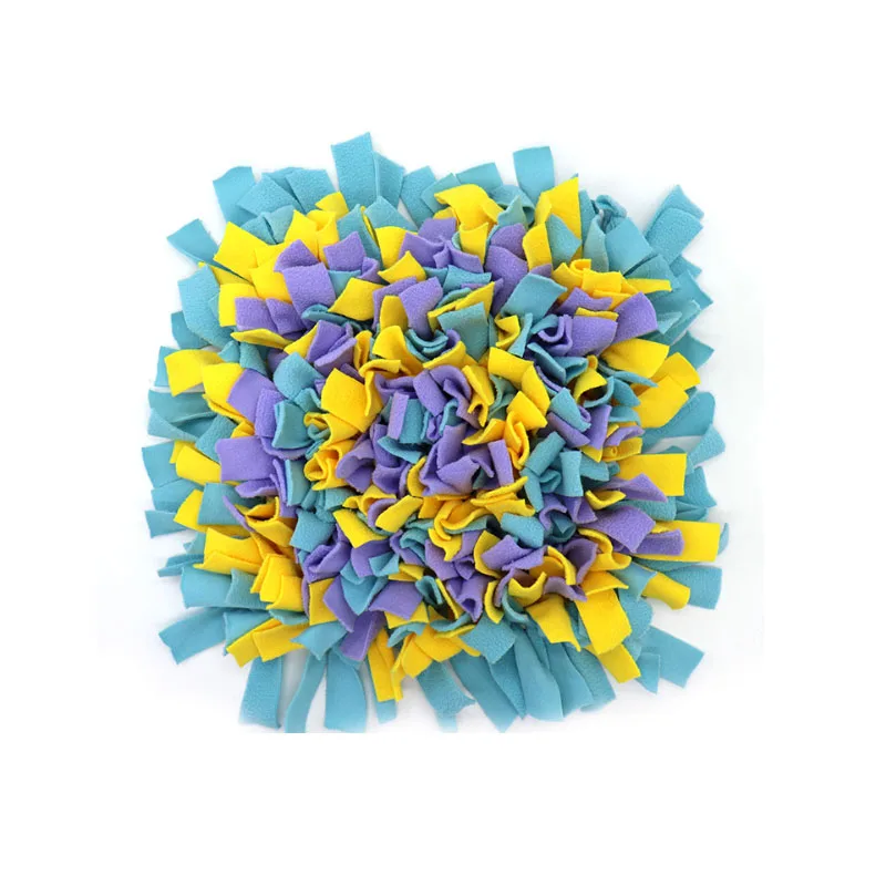 Puppy Dog Training Pad Sniffing Washable 45*45CM Spliced Pet Feeding Nosework Puzzle Snuffle Mat