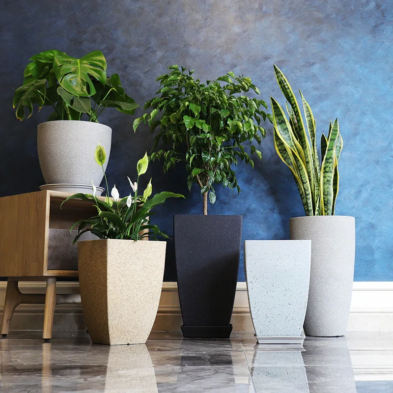 Round wholesales Garden Home Decoration tall  Plant Flower Pots Flower planter garden pot indoor planter plastic flowerpots