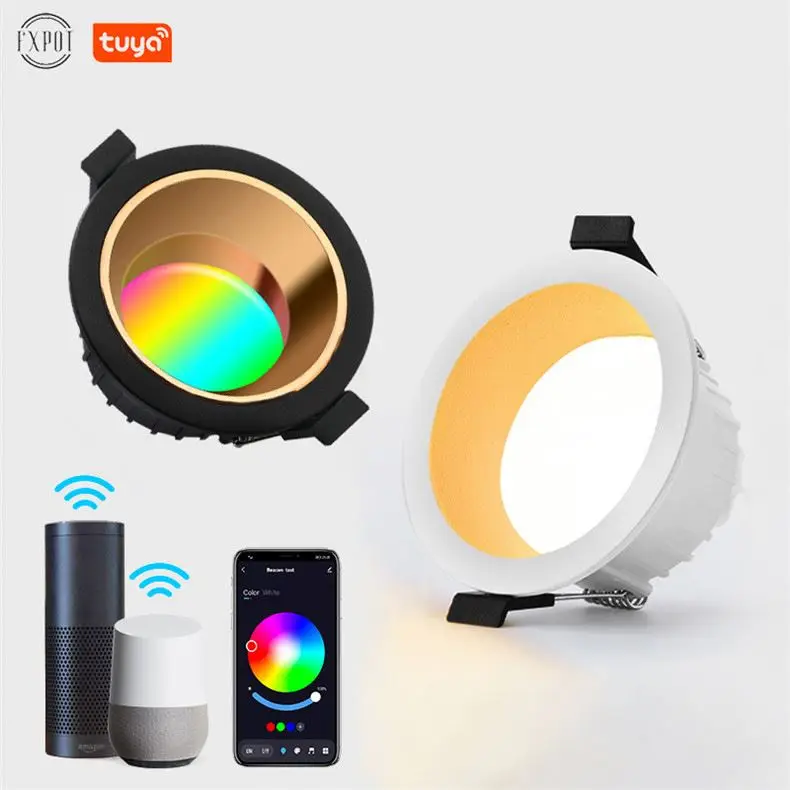 Fxpot умный светодиодный светильник новый дизайн Alexa спальня Rgb Полноцветный затемняемый Bluetooth динамик 10 Вт Tuya умный светодиодный светильник