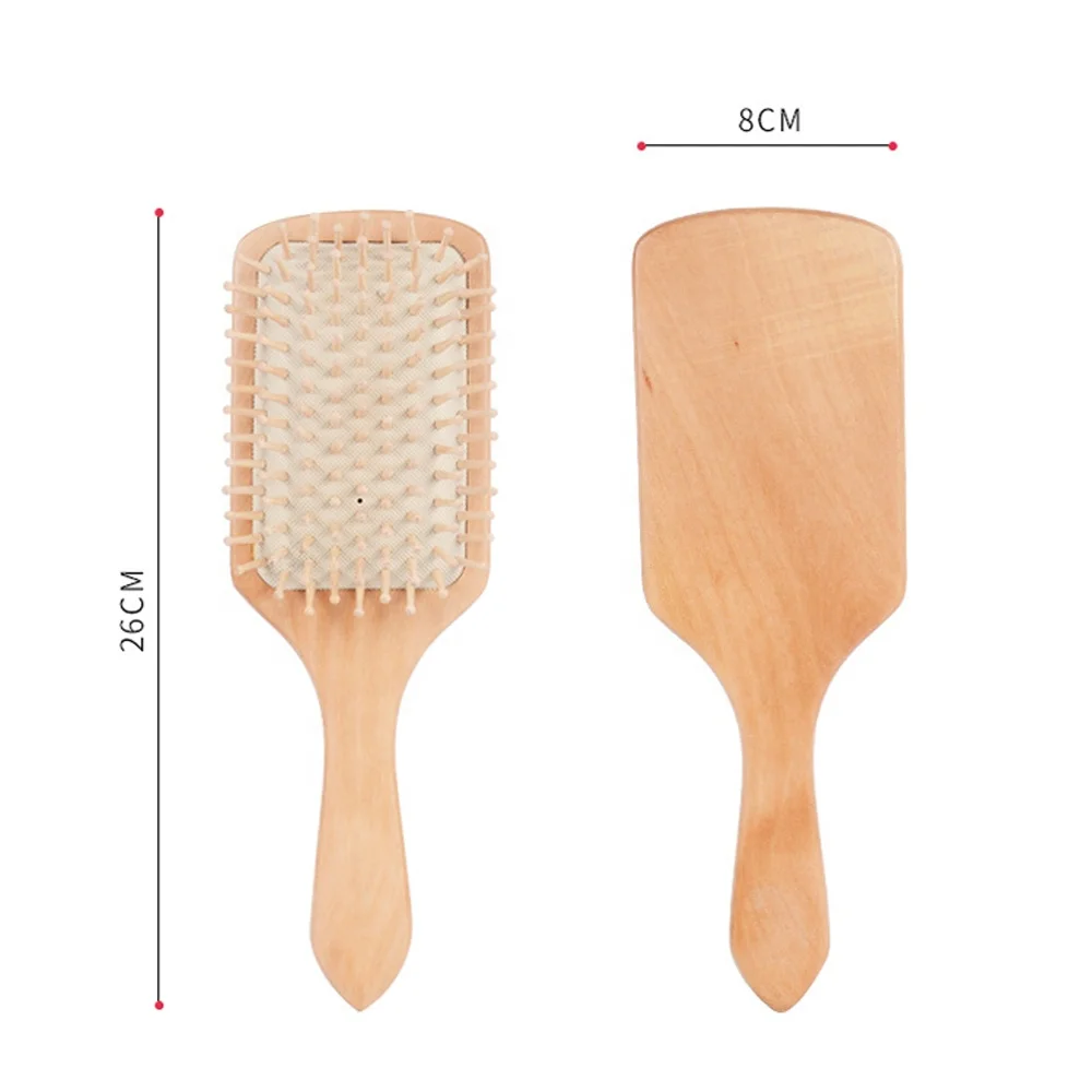 Factory price custom logo natural wooden hairbrush dry bamboo hair brush