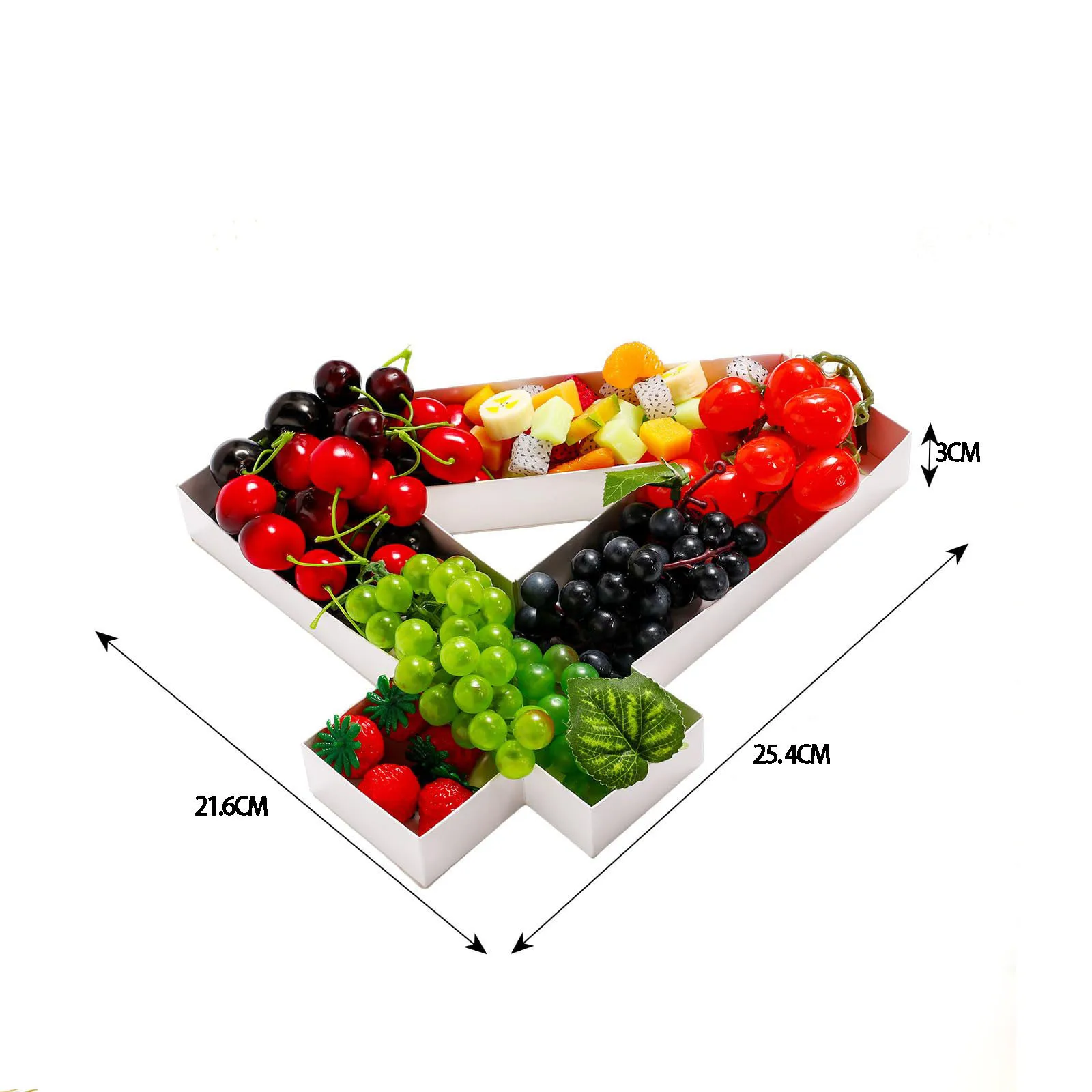 White Sushi Paper Plate Dish Baking Dessert Container Box Cardboard Letter Shaped For Grazing Food