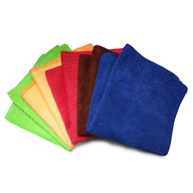 Multi Purpose Black Blue Green Yellow Warp Knitted Microfiber Cleaning Cloth 40x40 300gsm Microfibre Towels