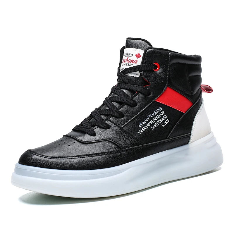 Мужские высокие повседневные трендовые дышащие корейские версии универсальные парусиновые Нескользящие уличные студенческие туфли для стрельбы осень 2019