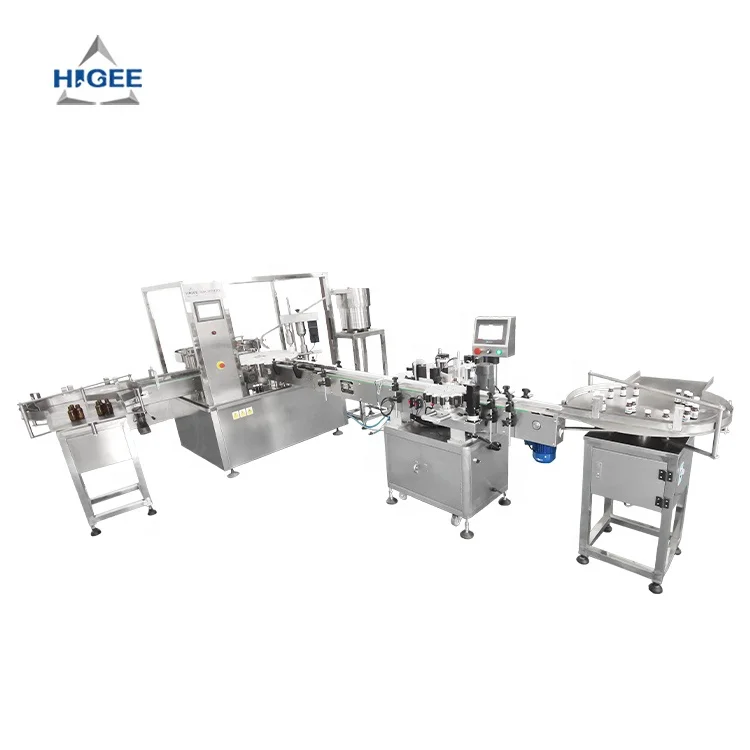 Small glass bottle essential oil liquid filling machine eye drop liquid filling machine line with turning table