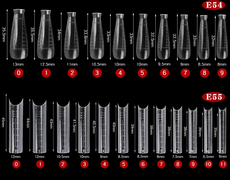 Clear UV Gel Acrylic Nails Mold Artificial Dual Forms System Nail Extension Form Tips Manicure Tool