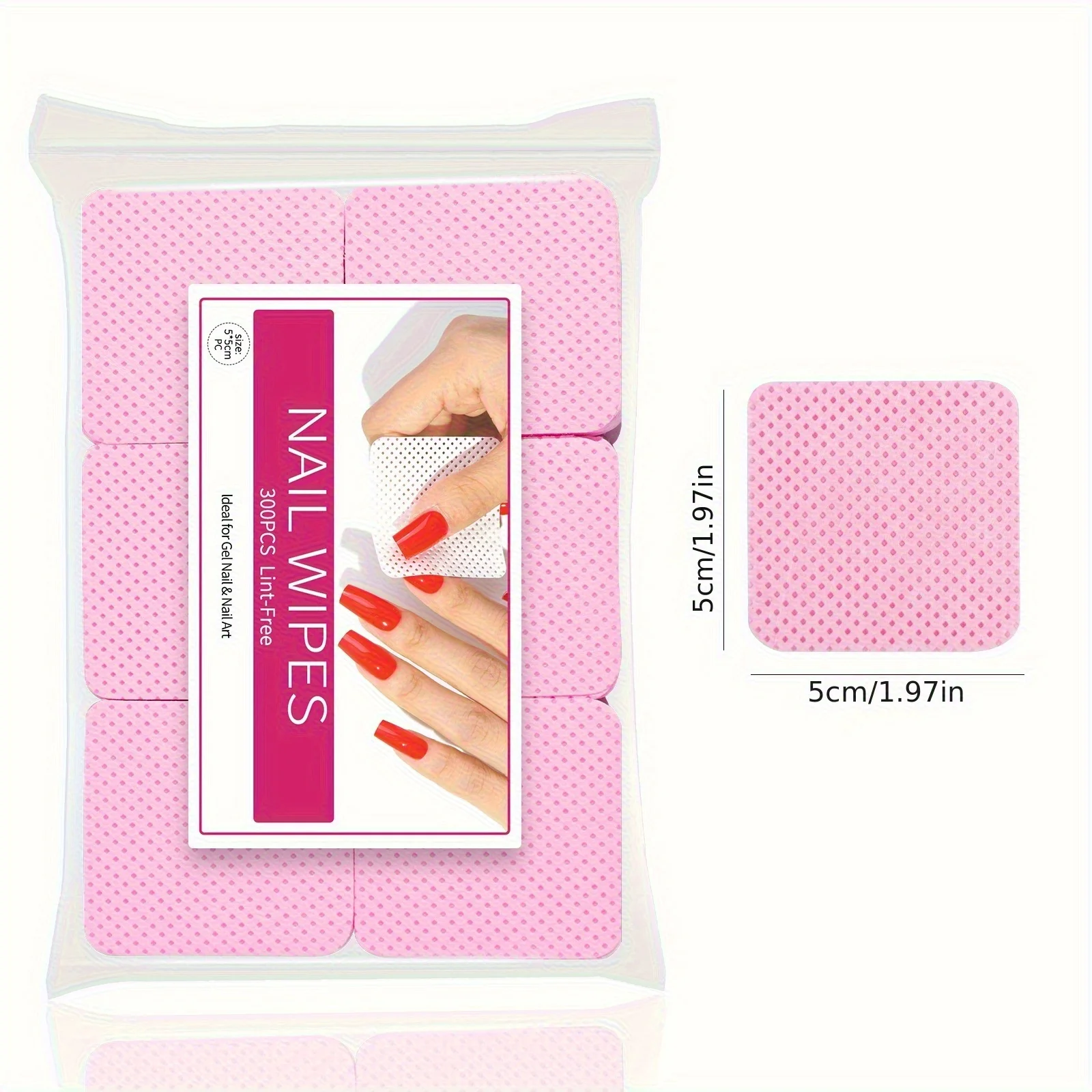 300pcs/bag Non-Woven Nail Wipes Lint-Free Quick Nail Polish Removal Cleaning Pads Essential Manicure and Pedicure Supplies